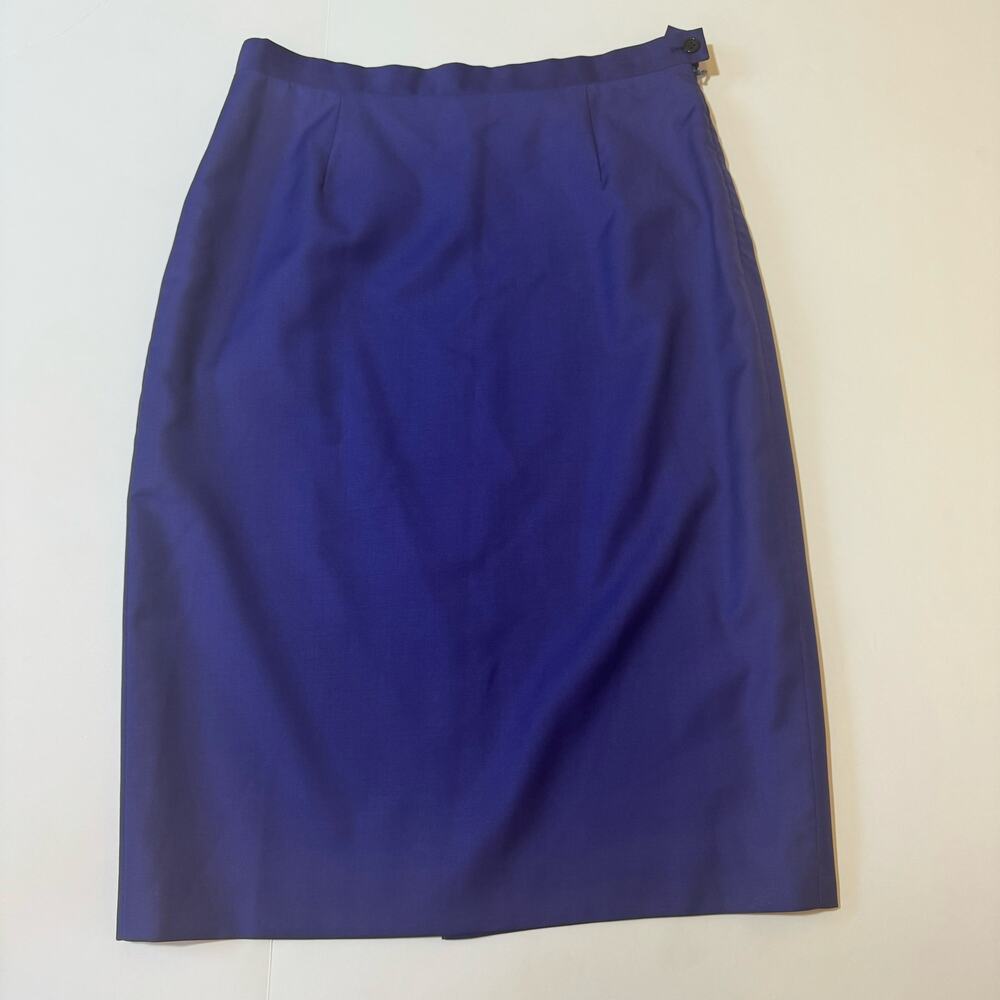 Vintage Women’s Burberry Wool Pencil Skirt Purple Classy Secretary Size 10/IT 44 - Picture 3 of 9